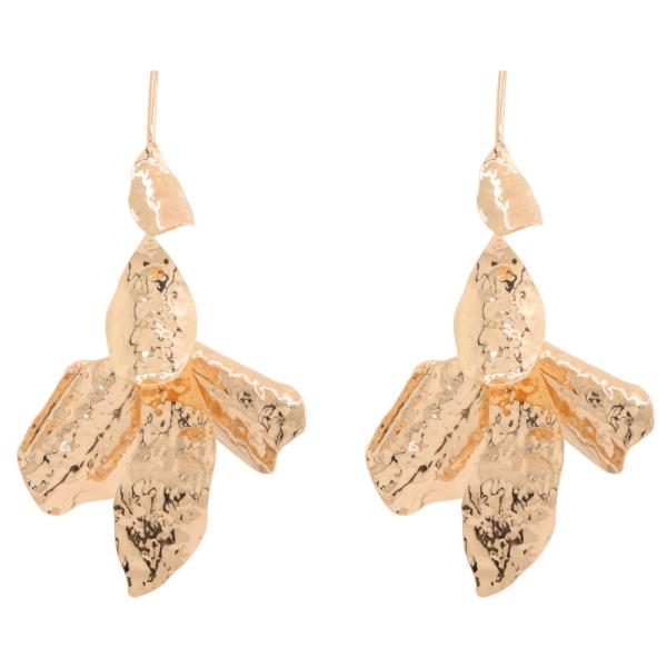 SDJ METAL TEXTURED DANGLE EARRING