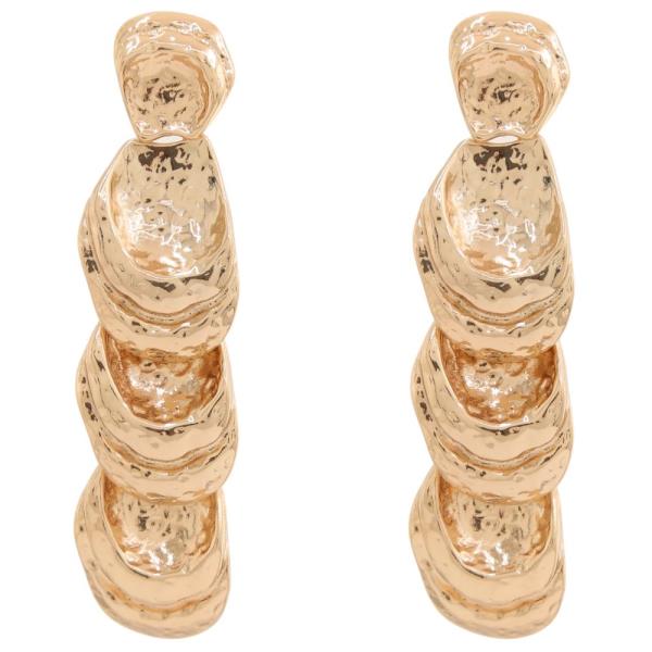 SDJ TEXTURE METAL DROP EARRING