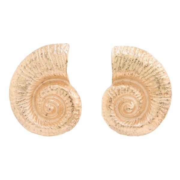 SDJ METAL SHELL SPIRAL STUD EARRING