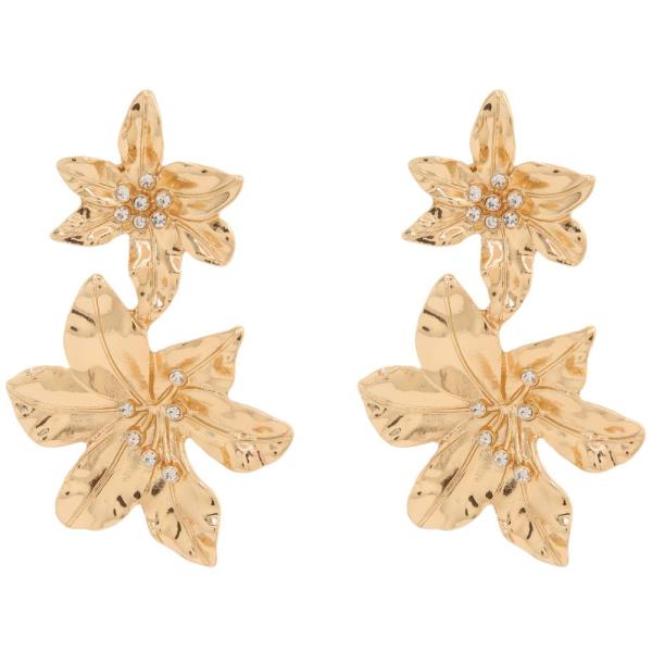 SDJ METAL RHINESTONE DROP DANGLE EARRING