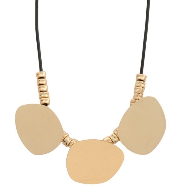 SDJ METAL FLAT METAL PENDANT NECKLACE