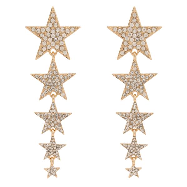 SDJ RHINESTONE MULTI STAR DROP EARRING