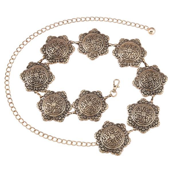 WESTERN FLORAL CONCHO CHAIN BELT