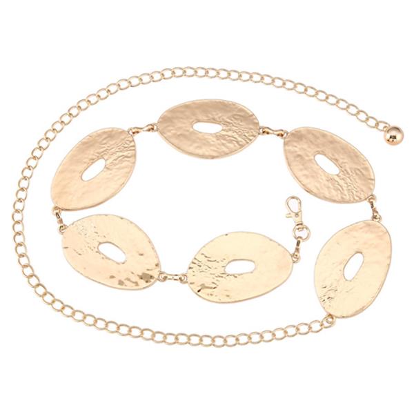 METAL CUTOUT OVAL LINK CHAIN BELT