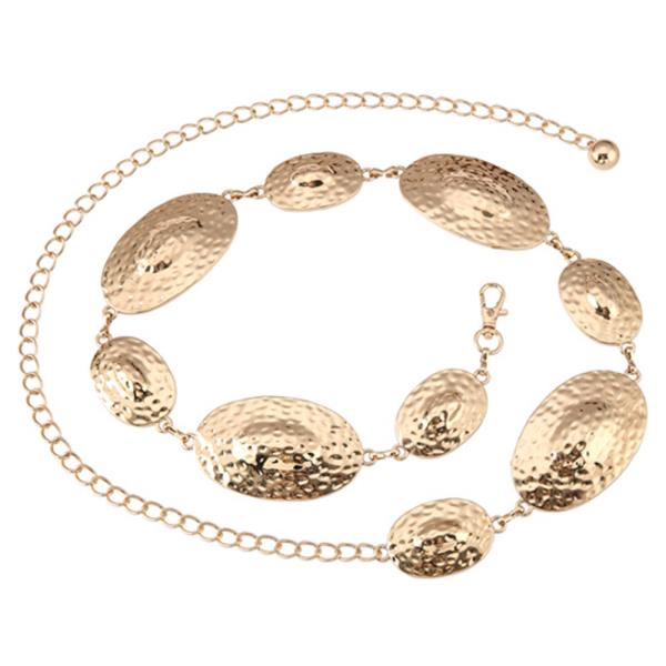 METAL HAMMERED OVAL LINK CHAIN BELT