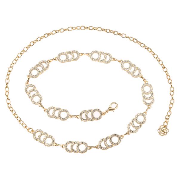 RHINESTONE OVAL LINK CHAIN BELT