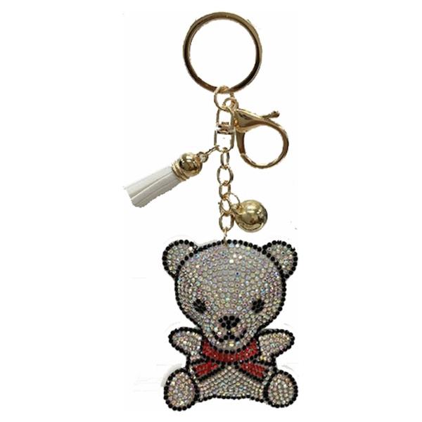 RHINESTONE TEDDY BEAR KEYCHAIN