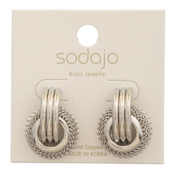 SODAJO MULTI RING METAL STUD EARRING