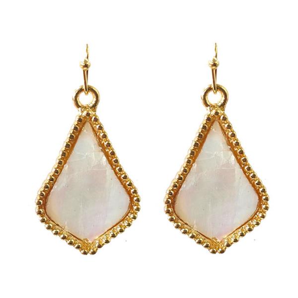 METAL FRAME TEARDROP DROP EARRING