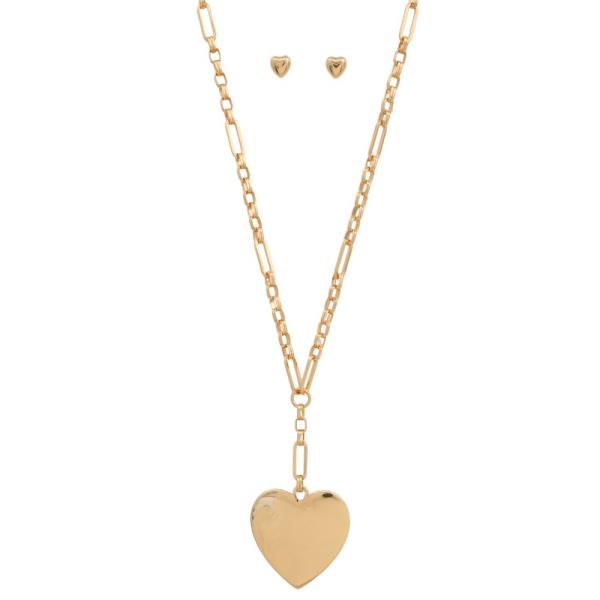 METAL HEART PENDANT Y NECKLACE