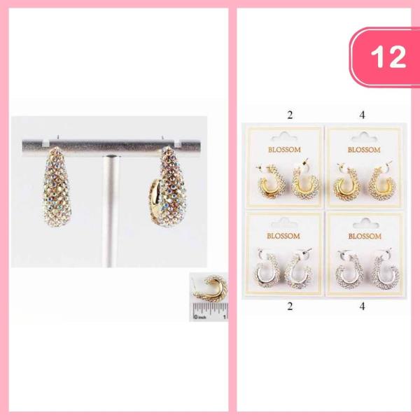 RHINESTONE DROP EARRING (12 UNITS)
