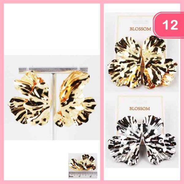 HALF FLOWER POST EARRING (12 UNITS)