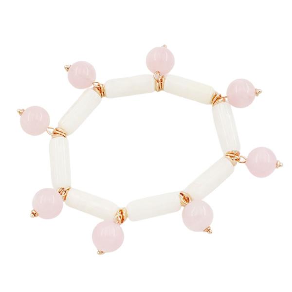 BEADED CHARM STRETCH BRACELET