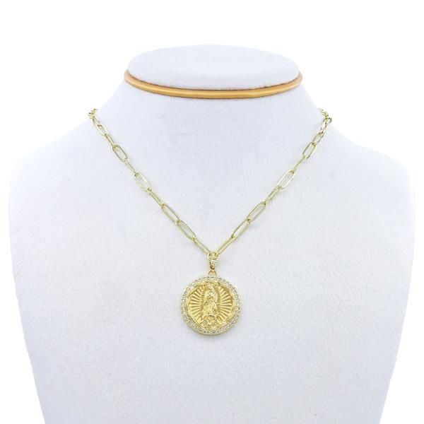 CZ GUDALUPE/S.STEEL CLIP CHAIN NECKLACE