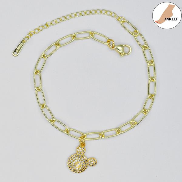 MOUSE/S.STEEL CLIP CHAIN ANKLET