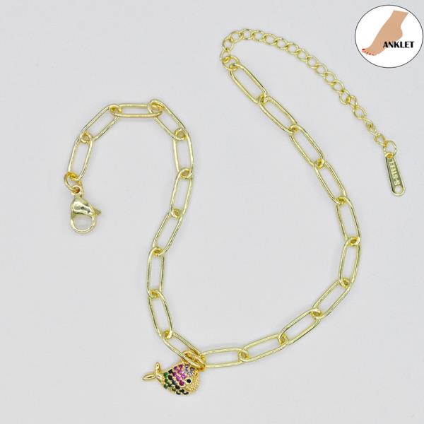 WHALE/S.STEEL CLIP CHAIN ANKLET