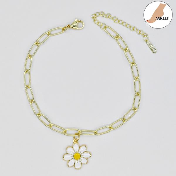 DAISY/S.STEEL CLIP CHAIN ANKLET