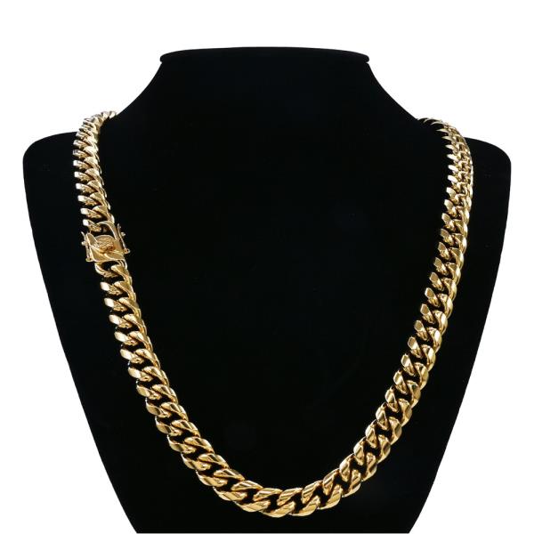 STAINLESS STEEL CUBAN 10MM CHAIN NECKLACE