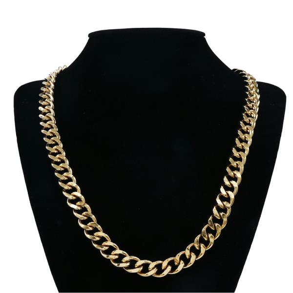 STAINLESS STEEL 10MM CURB LINK CHAIN NECKLACE