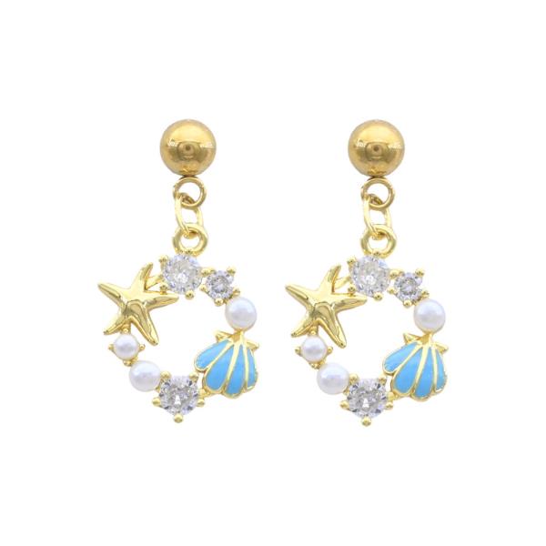 STAINLESS STEEL SHELL PEARL POST EARRING