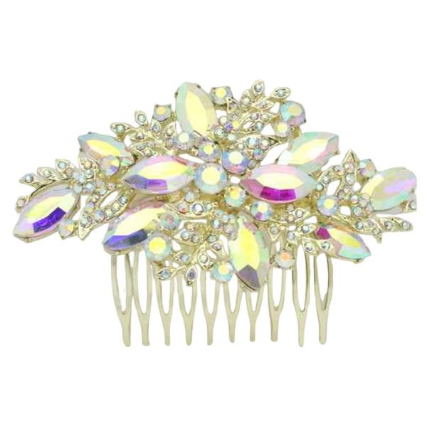 CRYSTAL STONE MARQUISE CLUSTER HAIR COMB