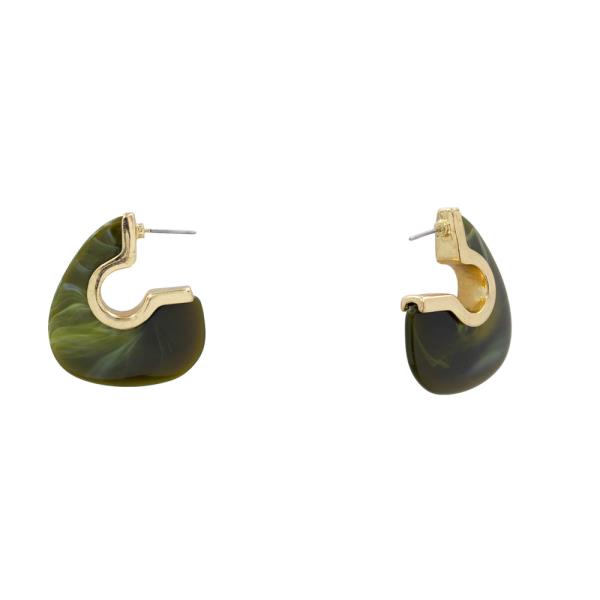 RESIN PUFFY HOOP EARRING