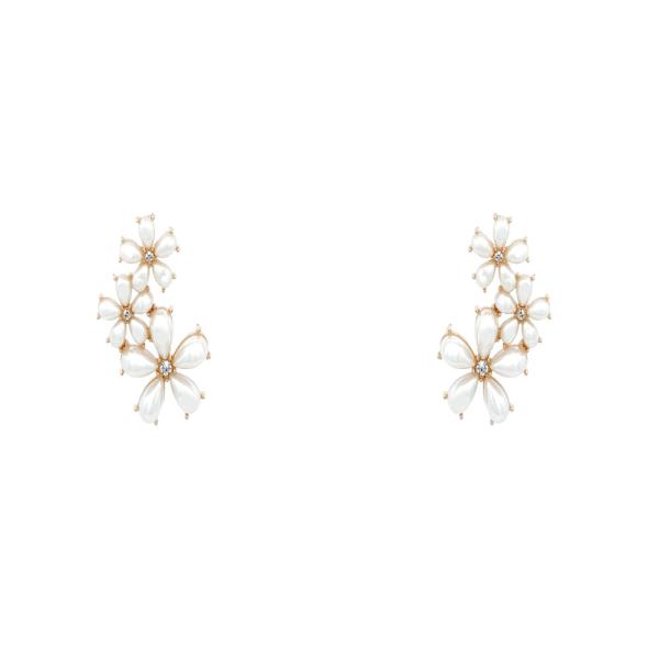 PEARL FLOWER CLUSTER STUD EARRING