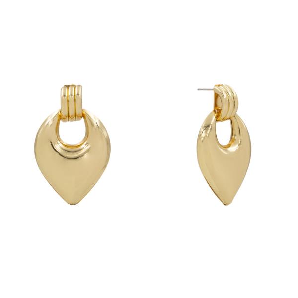 METAL DISC DROP EARRING