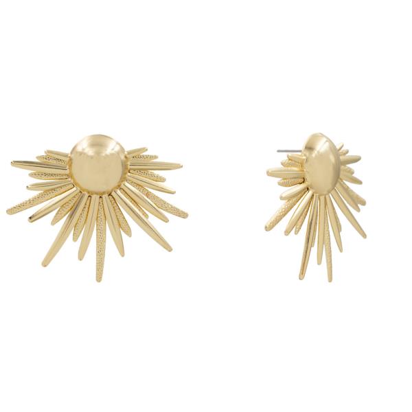METAL SUNBURST STUD EARRING