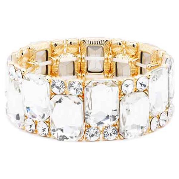 GOLD PLATED CRYSTAL STRETCH BRACELET