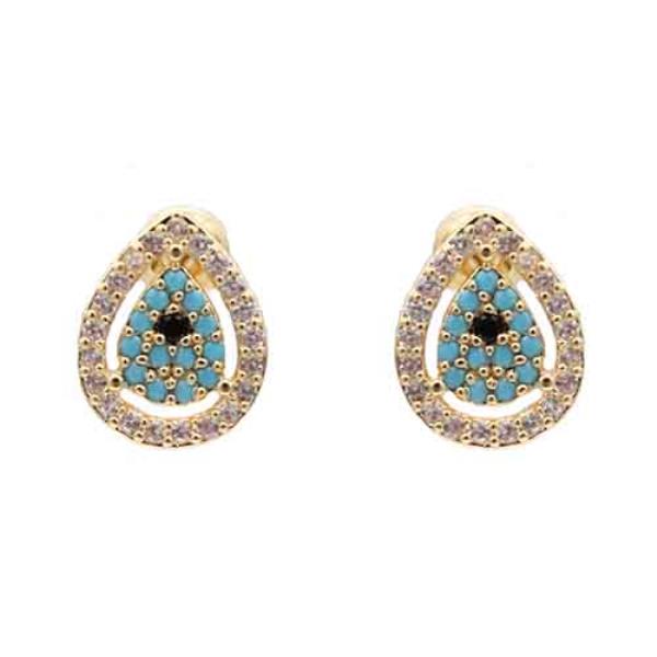 CZ EVIL EYE EARRINGS