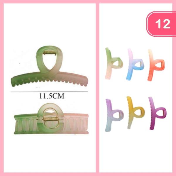 TWO TONE HAIR CLAW CLIP (12 UNITS)