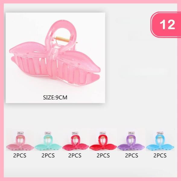 BOW HAIR CLAW CLIP (12 UNITS)