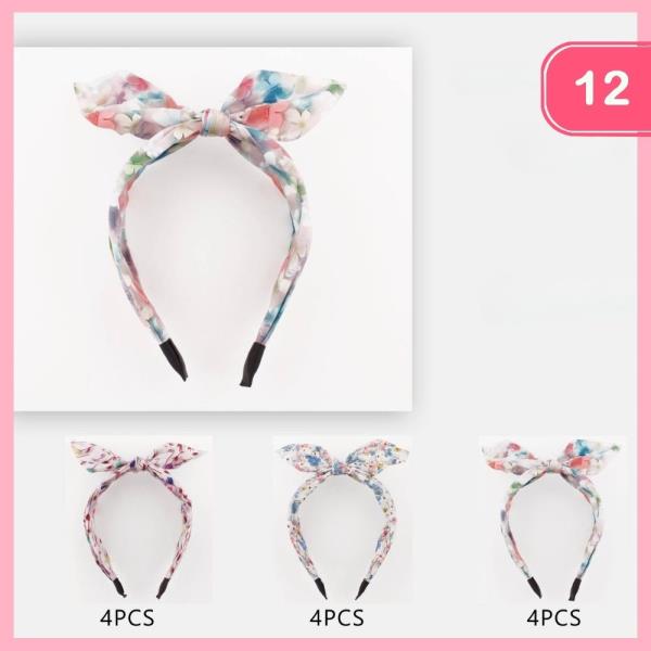 FLOWER PATTERN KNOTTED HEADBAND (!2 UNITS)