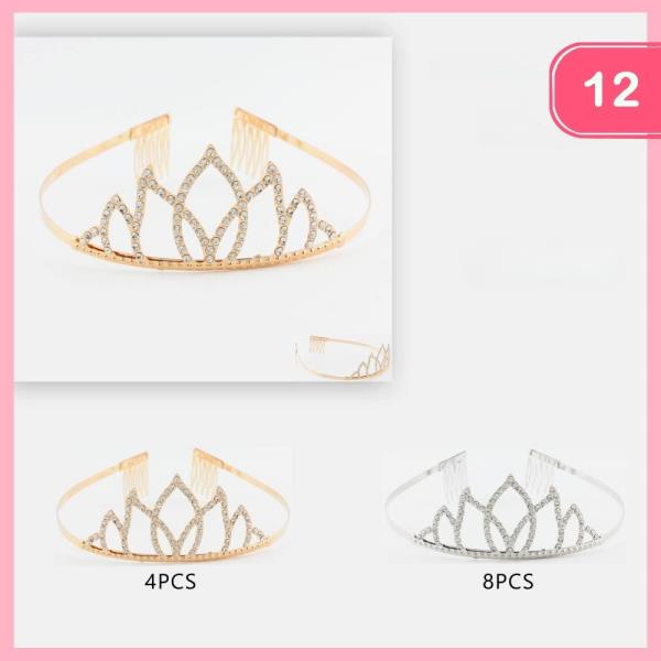 RHINESTONE TIARA (12 UNITS)