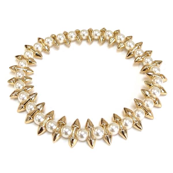 SPIKE PEARL STRETCH BRACELET