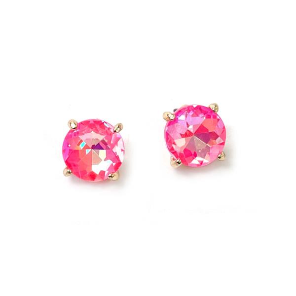 12MM ROUND GLASS POST EARRINGS