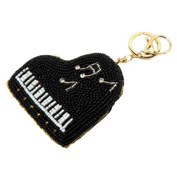 SEED BEAD PIANO KEYCHAIN