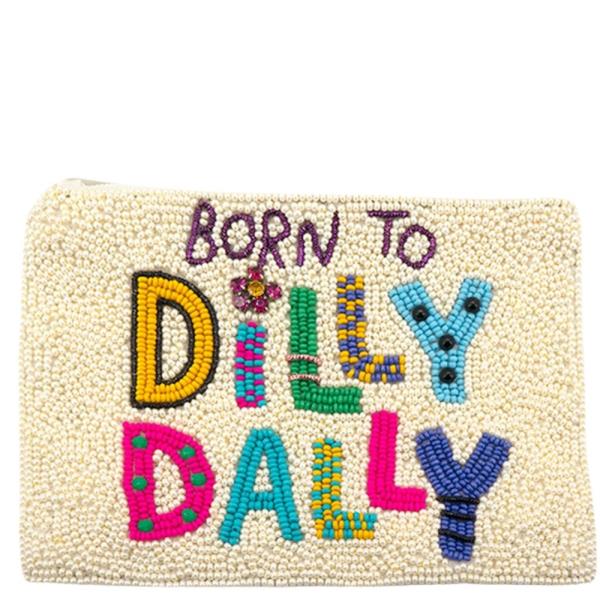 SEED BEAD BORN TO DILLY DALLY COIN BAG