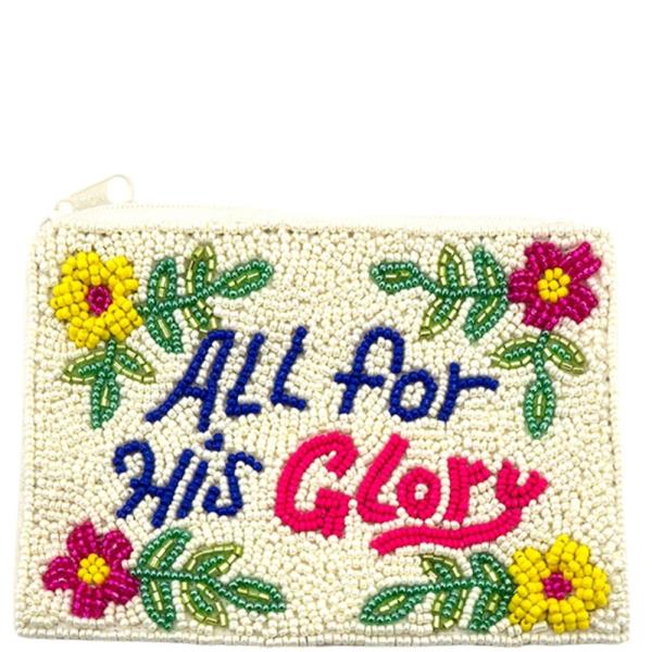 SEED BEAD ALL FOR HIS GLORY BEAD COIN BAG