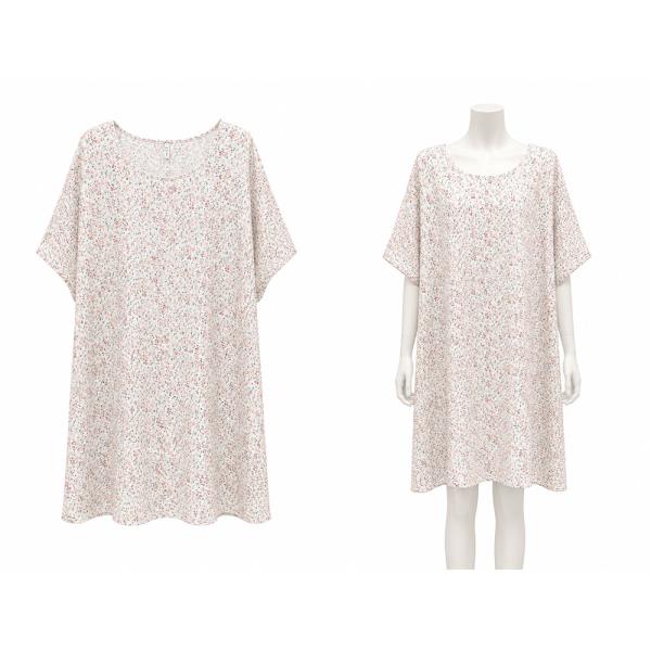 FLORAL PRINT SHORT SLEEVE LOOSE PAJAMA DRESS
