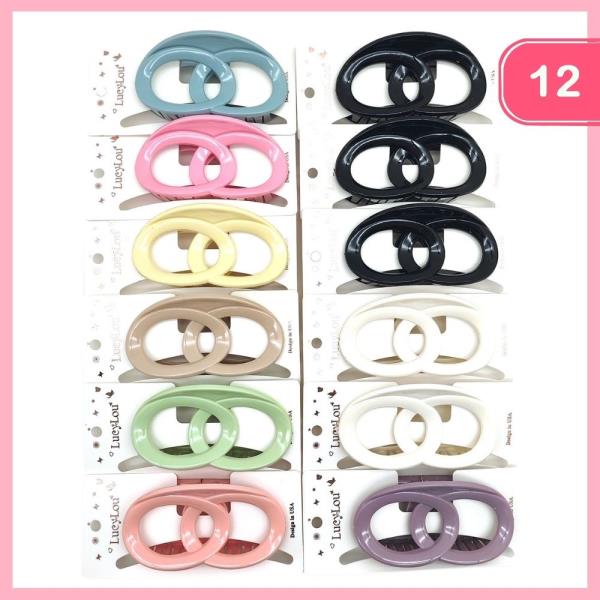 DOUBLE CIRCLE HAIR CLAW CLIP (12 UNITS)