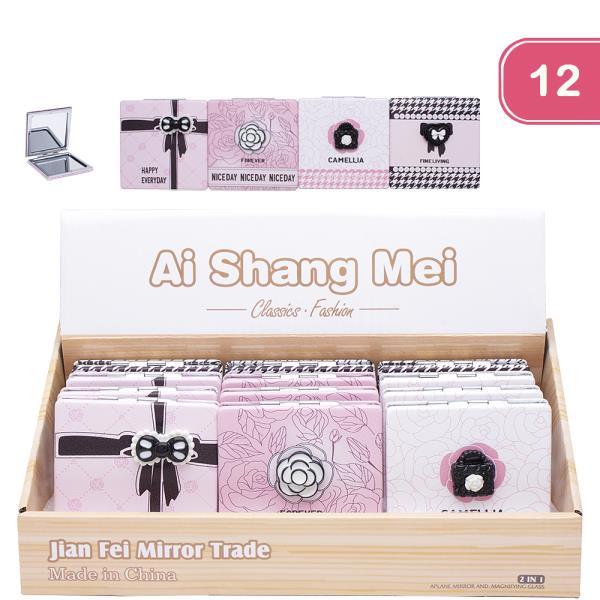2IN1 APLANE MIRROR AND MAGNIFYING DECORATIVE CHIC (12 UNITS)
