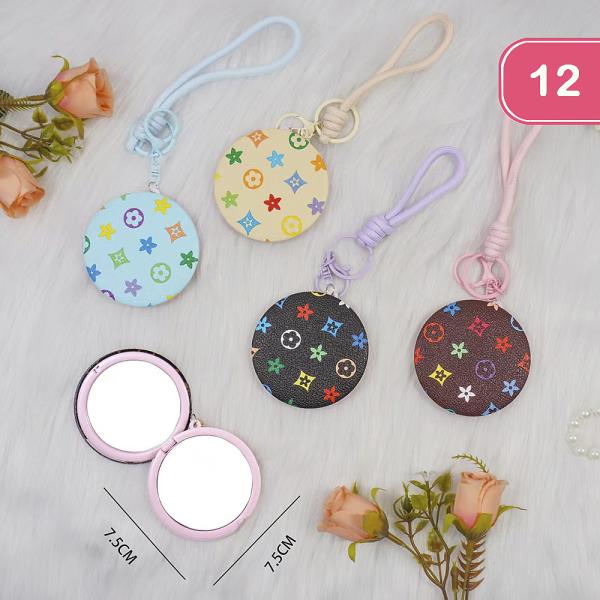 2IN1 APLANE MIRROR AND MAGNIFYING COLORED FASHION PRINT (12 UNITS)