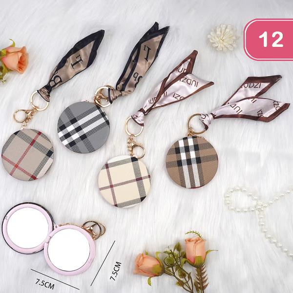 2IN1 APLANE MIRROR AND MAGNIFYING PLAID PRINT (12 UNITS)