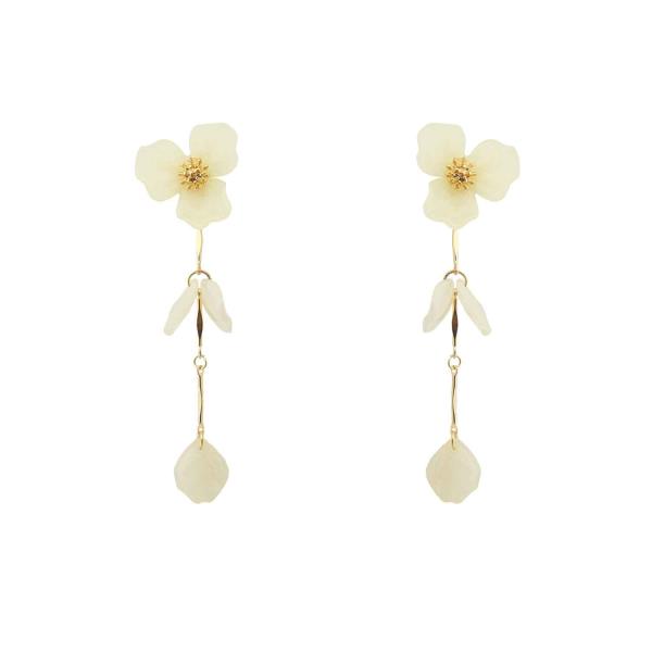 FLOWER LEAF PETAL DANGLE EARRING