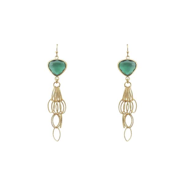 TRIANGLE TEARDROP CHAIN DROP EARRING