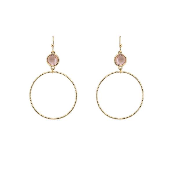 CRYSTAL ROUND DANGLE EARRING