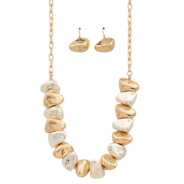 METAL NECKLACE EARRING SET