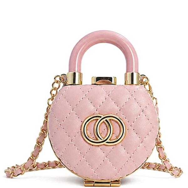 QUILTED FASHION DESIGN HANDLE CROSSBODY BAG